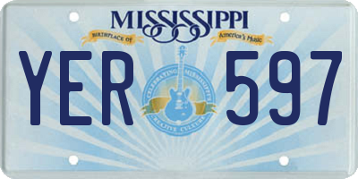 MS license plate YER597
