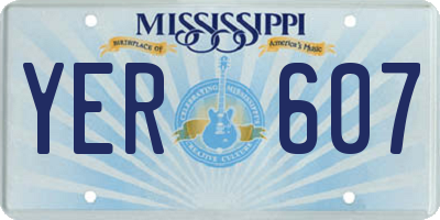 MS license plate YER607