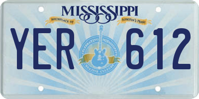 MS license plate YER612
