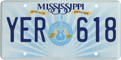 MS license plate YER618