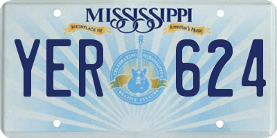 MS license plate YER624