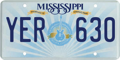 MS license plate YER630