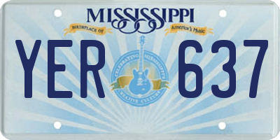 MS license plate YER637