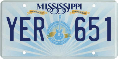 MS license plate YER651