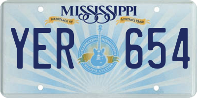MS license plate YER654