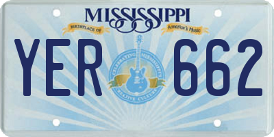 MS license plate YER662