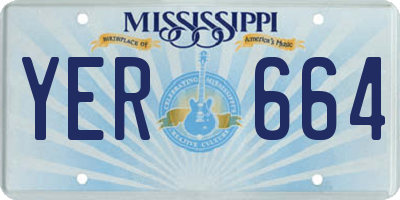 MS license plate YER664