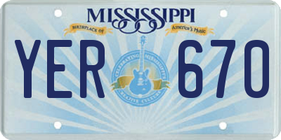 MS license plate YER670