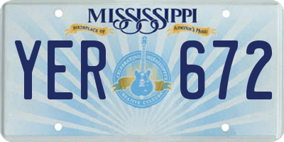 MS license plate YER672