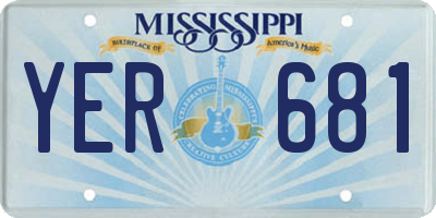 MS license plate YER681
