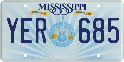 MS license plate YER685