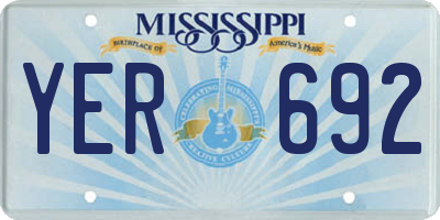 MS license plate YER692