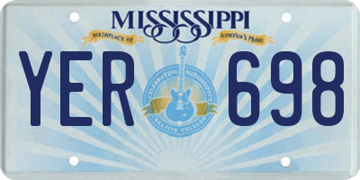 MS license plate YER698