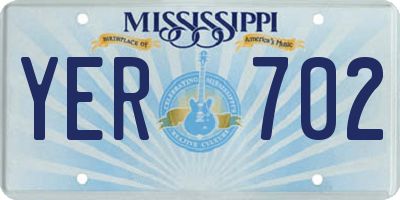 MS license plate YER702