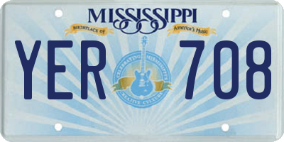 MS license plate YER708