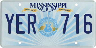 MS license plate YER716