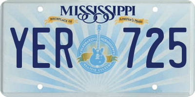 MS license plate YER725
