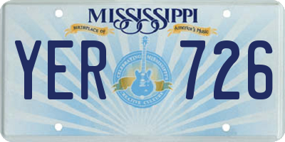 MS license plate YER726