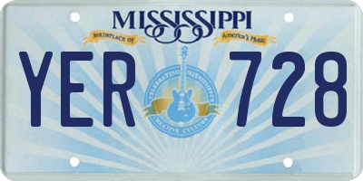 MS license plate YER728
