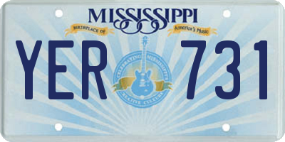 MS license plate YER731