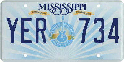MS license plate YER734