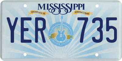 MS license plate YER735