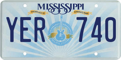 MS license plate YER740