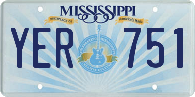 MS license plate YER751