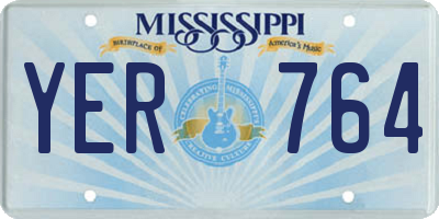 MS license plate YER764