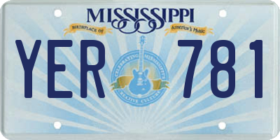 MS license plate YER781