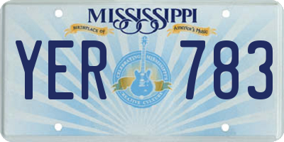 MS license plate YER783