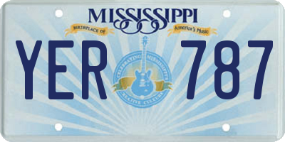MS license plate YER787
