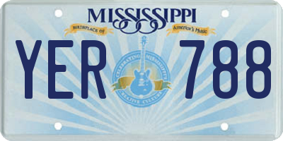 MS license plate YER788