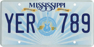 MS license plate YER789