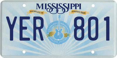 MS license plate YER801