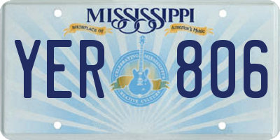 MS license plate YER806