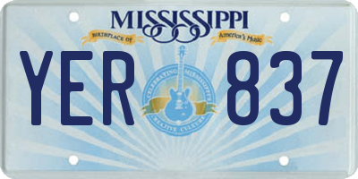 MS license plate YER837