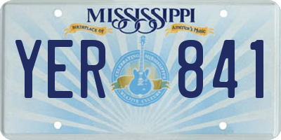 MS license plate YER841