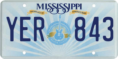 MS license plate YER843