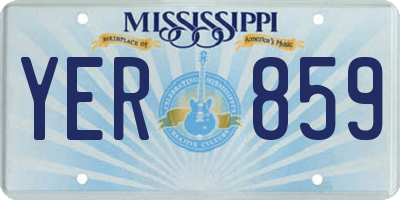MS license plate YER859