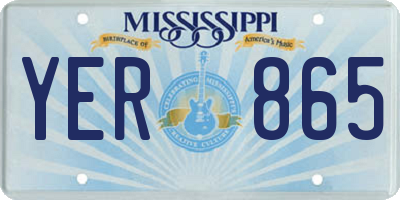 MS license plate YER865