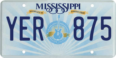 MS license plate YER875