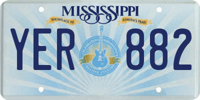 MS license plate YER882