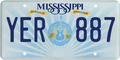MS license plate YER887