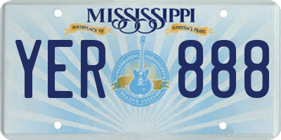 MS license plate YER888
