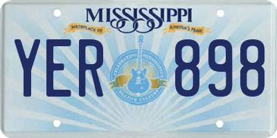 MS license plate YER898