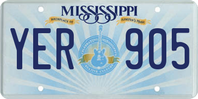 MS license plate YER905