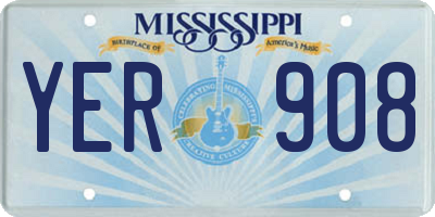 MS license plate YER908