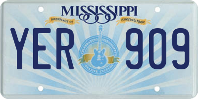 MS license plate YER909