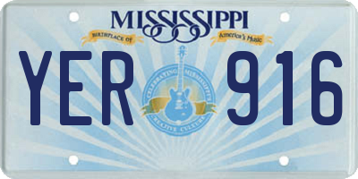 MS license plate YER916